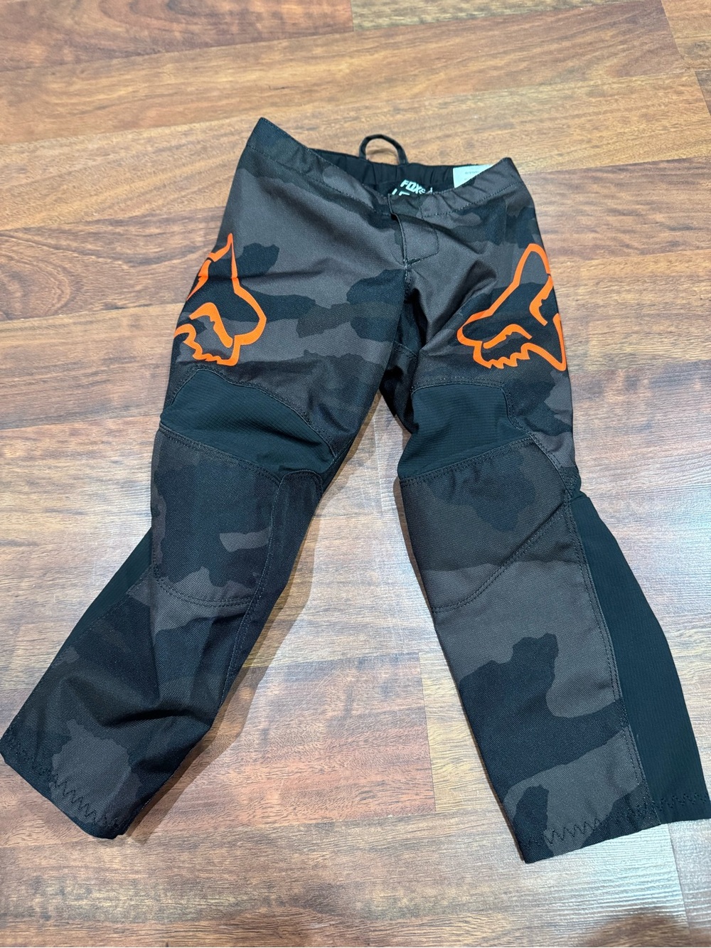 Fox Black Camo MX Pants with Orange Logo
